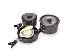 Pentole da campeggio allaperto portatile Set di pentole da campeggio, barbecue da picnic stoviglie pentole set non bastone pentola pan casseruola kit per viaggio picnic escursionismo allaperto