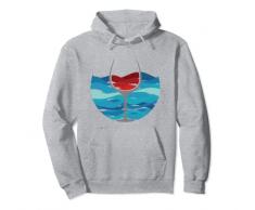 Bicchiere da vino Cantina Oceano Onde Mare Rilassante Degustazione in riva al mare Felpa con Cappuccio