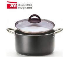 MAXIMA CASSERUOLA ANTIADERENTE DA CUCINA RISTORANTE 26 CM CON 2 MANICI ERGONOMICI E COPERCHIO IN VETRO