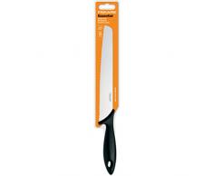 Fiskars Coltello da pane con lama seghettata, HRC53, Plastica/Acciaio, Lunghezza lama: 23 cm, Nero/Argento, Essential, 1023774