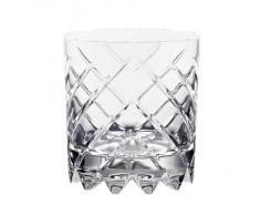Bicchiere da whisky, collezione "ROULETTE NO. 5", calice acqua, cristallo trasparente, 10 cm (GERMAN CRYSTAL powered by CRISTALICA)