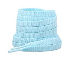 2 Paia di Lacci Piatti per Scarpe, Lacci di Ricambio Premium da 8 mm (Larghezza) per Scarpe da Ginnastica, Scarpe Sportive e Casual Azzurro 140cm