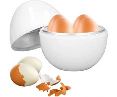 LIZEALUCKY Cuociuova per microonde, Cuociuova per microonde con capacità di 4 Uova per Uova sode, Cuociuova per Uova sode Medie e sode