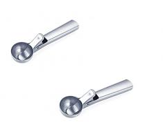 2 Pezzi Cucchiaio per Gelato, Paletta per Gelato in Acciaio Inox, Porzionatore per Gelato con Il Grilletto, Adatto per Fare Il Gelato, Anguria
