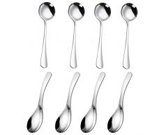 Set di 8 Cucchiai da Zuppa Resistenti, in Acciaio Inox, 2 Stili, Tavola Cucchiaio da Tavola in, Cucchiaio Tondo da Zuppa, Utilizzato in Ristoranti, Case