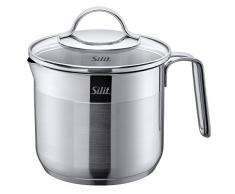 Silit pentolino per Latte Ã 14Â cm ca. Coperchio in Vetro e Acciaio Inox Lucido, Adatto per induzione, Lavabile in lavastoviglie