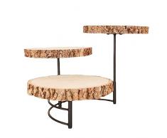 Alzata per torte in legno, vassoio a 3 ripiani, riutilizzabile, decorazione per snack e dessert, Q2 x 2, per torta nuziale e frutta, vaso da fiori