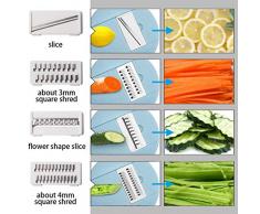 JUSTDOLIFE Mandoline Slicer Multipurpose 8 in 1 Tagliaverdure Tagliapasta per Formaggio (8 in 1)