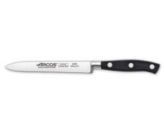 Arcos Serie Riviera - Coltello Pomodoro Coltello Verdura - Acciaio Inossidabile Forgiato Nitrum 130 mm - Manico Polioxymetilene (Pom) Colore Nero