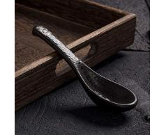 Cucchiaio Da Minestra In Ceramica Nera Cucchiaio Da Minestra In Ceramica Ramen Cucchiaio Da Dessert Retrò In Stile Giapponese Cucchiaio Da Dessert Creativo