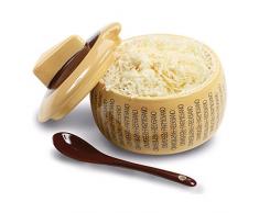 Formaggiera parmigiano reggiano in ceramica grande con cucchiaio contenitore igenico idea regalo ( 5 Set )
