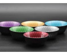 ART GLASS Alinda - Set di 6 ciotole in vetro colorato, ciotola da dessert, antipasto (215 cc)