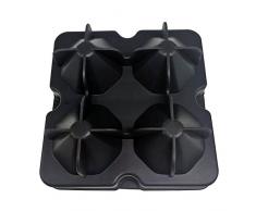 Spespo Grande taglia diamante cubetti di ghiaccio con coperchio con, formine in silicone vassoio da congelatore per Cocktail e Bourbon, Whiskey riutilizzabili e BPA Free- Nero set di 2