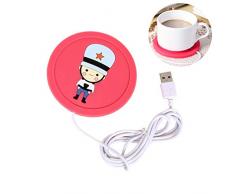 BESTONZON Riscaldatore del caffè Desktop Beverage Warmer Scaldatazze USB Sottobicchiere riscaldamento per ufficio casa (rosso)
