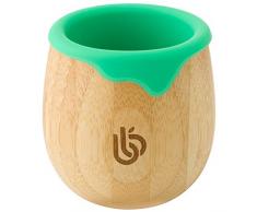 Tazza di Bambù per Bambini - Tazza Aperta da 150 ml con Custodia in Silicone per Bambini, Tazza di Transizione per Bambini Promuove il Baby-Led Weaning, le Abilità di Bere e le Abilità Motorie Orali