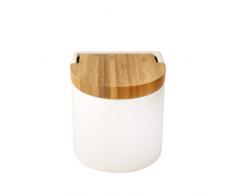 KOOK TIME Porta sale grosso e fino, Barattoli sale per cucina o tavolo in ceramica con coperchio girevole in bambù ecologico, Barattolo sale grosso e fino, Dimensioni 11,7 x 11,5 x 11,3 cm. Bianco