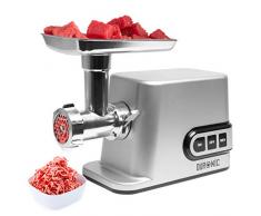 Duronic MG301 Tritacarne in acciaio inossidabile 3000 W – Accessori per salsicce, 3 dischi di macinazione, kibbe – Ideale per creare piatti a base di carne o verdure (hamburger vegani)
