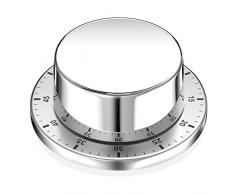 Gvolatee Timer Da Cucina Meccanico, Timer Cucina Magnetico Adsorbibile, Conto Alla Rovescia Rotante Da 60 Minuti Facile Da Usare Per Cucinare Dolci Cuocere Uova Sode,Timer In Acciaio Inossidabile
