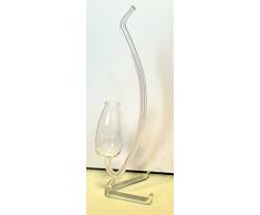 Bicchieri da Shot, Pipa di vetro transparente stile antico, Bicchierino di liquore di vetro chiaro,con bordo chiaro, soffiato con la bocca, altezza circa 30 centimetri, progettore Oberstdorfer Glashütte