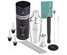 Cocktail Shaker Set Barman Professionale 750ml Acciaio Inox Completo Kit Accessori ebook cocktails Martini Gin Tonic Mojito Party Feste Aperitivo Bar Bartender e come Regalo Uomo Donna 2023