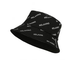 UUK - Cappello a secchiello per uomo e donna, con doppio lato, ricamato, stile hip-hop, cappello da pescatore, Champagne, 53-58 cm