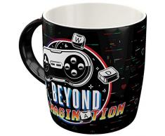 Nostalgic-Art Tazza da caffè retrò, Gaming Beyond Imagination – Idea regalo per giocatori, in ceramica, divertente design vintage con detto, 330 ml