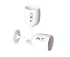 2 X BICCHIERI DA CHAMPAGNE Moët & Chandon Ice Imperial Cup Champagne Bicchieri di plastica da 0.45 L Calice Bianco