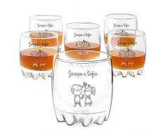 Maverton set 6 bicchieri da whisky - in vetro da 310 ml - incisione personalizzata - perfetti per bourbon e drink - bicchieri personalizzati - pensiero speciale - idea per anniversario - bimba e bimbo