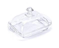 Porta burro a forma di campana per burro, in vetro