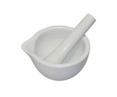 Bitto Mortaio con pestello in porcellana – Mortaio con beccuccio, altezza: 6 cm, Ø 10 cm