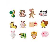 TIANLIN 12 Pezzi Magneti per Frigorifero in Silicone, Calamite 3D per Frigorifero, Magneti da Frigorifero per Auto, Frigoriferi, Lavagne Bianche