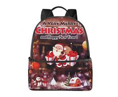 Zaini della tazza di vino per i ragazzi delle ragazze, scuola elementare borse scuola materna zaino per la scuola, Babbo Natale pupazzo di neve renna., Taglia unica