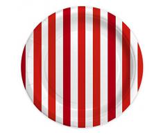 Piatti Carta 8 pz Stripes Rosso (24 cm)