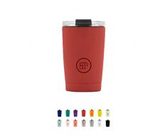 Cool Bottles - Tumbler - Bicchiere Termico in Acciaio Inossidabile - 330 ml - Vivid Red - Tazza da Caffé - Altezza 14 cm - Bevande fredde 16 ore e Calde 8 ore - Chiusura Ermetica
