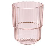 APS Bicchiere in plastica Tritan di alta qualità con 0,15 litri, senza BPA, impilabile, infrangibile, riutilizzabile, lavabile in lavastoviglie, 150 ml, rosa chiaro