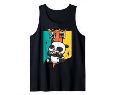 Kawaii Carino I love Sushi Panda mangiare bacchette Nigirizushi Canotta