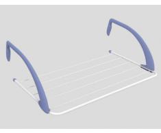 GIMI Airy Stendibiancheria da Termosifone, Stendino Salvaspazio, per Piccoli Ambienti, Spazio di Stenditura 3 m, Acciaio e Resina, 52 x 34.5 x 18 cm
