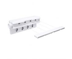 Relaxdays Stendibiancheria da Parete, Plastica, Bianco