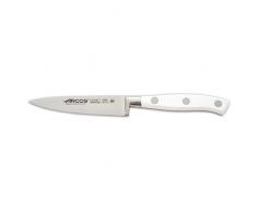 Arcos Serie Riviera Blanc, Spelucchino Coltello per sbucciare, Acciaio Inossidabile Forgiato NITRUM 100 mm, Manico Polioxymetilene (POM), Colore Bianco