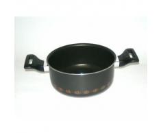 Alluflon Costanza Casseruola Antiaderente, Diametro 16 cm, 2 Manici, Alluminio, Nero