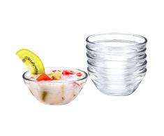 Wieat, ciotola in vetro per salse, 6 piccoli vasi per condimenti, ciotole rotonde in vetro trasparente per feste, mini ciotole riutilizzabili per spezie, snack, assaporare salse, immersioni,