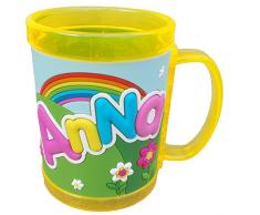 TAZZA IN PLASTICA con Nome A Rilievo - Anna - JC025