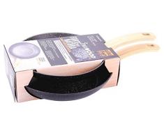 [Amazon Exclusive] ALLUFLON Etnea Wood Edition Set da 2 Padelle, Alluminio, Nero, 24 - 28 cm