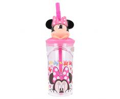 Stor Minnie Bicchiere 3D C/Cannuccia 360ml, Multicolore, 1 unità (Confezione da 1)