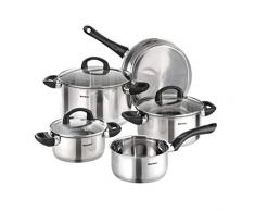 Karcher Set di Pentole Mia Include Coperchi in Vetro, Adatto ai Piani a Induzione, Acciaio Inox, 5 Pezzi