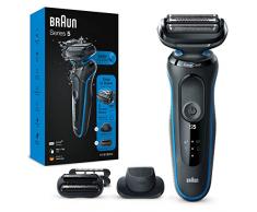 Braun Series 5 Rasoio Elettrico Barba, Rifinitore Di Precisione ed Effetto Barba Incolta EasyClick, EasyClean, Wet&Dry, Ricaricabile, Rasoio A Lamina Senza Fili, 51-B1820s Blu