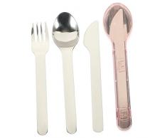 BESTonZON 1 Set Di Posate Set Di Cucchiai Di Porcellana Set Di Cucchiai Di Metallo Set Di Posate Campeggio Set Di Forchette E Cucchiai Set Di Posate Campeggio Forchetta Cena Kit Di