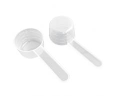 2 Pezzi Cucchiaio Dosatore Grammi Misurino Proteine in Polvere Misurino Grammi in Plastica Cucchiai Dosatori Trasparente Misurino a Cucchiaio con Scala per Misure Sperimentali in Cucina