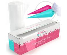 CukkiCake 100 sac à Poche Professionali USA e Getta (Dimensioni: 30/47/53cm) - 100% Riciclabile – Spessore Extra (0.08mm)…