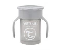 Twistshake 78930, 360 Cup Bicchiere Salvagoccia Antigoccia Bambini 230 ml, Tazza Biberon di Apprendimento da Bere, Bordo Anti-rovesciamento a 360°, Ergonomico, 6+ Mesi, Senza BPA, Grigio Pastello